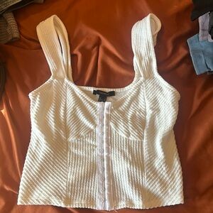White corset style crop top